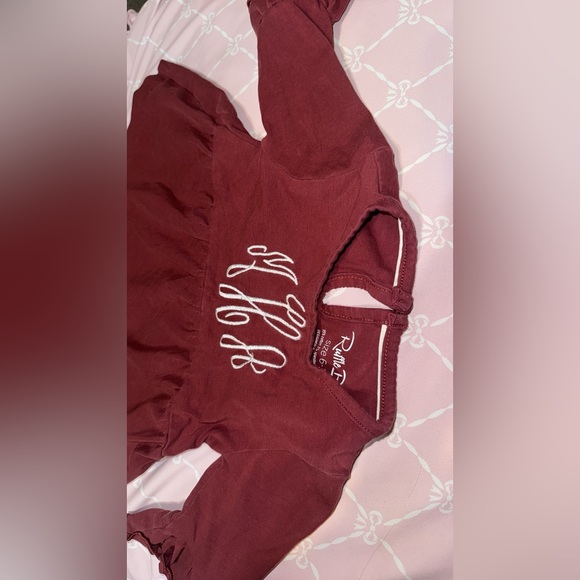 “MHA” Ruffle Butts Red Ruffled Blouse - Picture 2 of 2